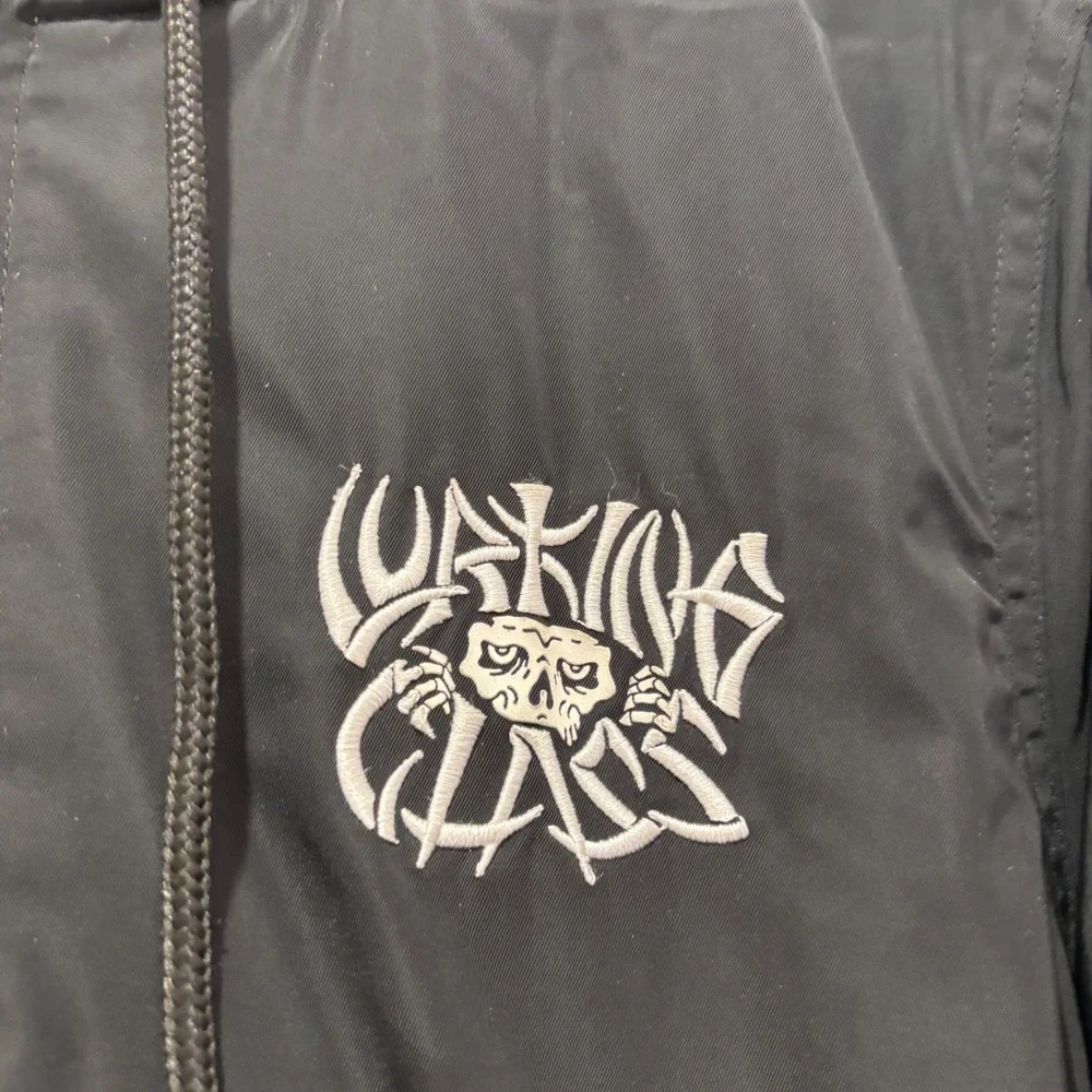 Lurking Class Sketchy Tank Mens Black Hooded Bomber Jacket Full Zip Logo XL